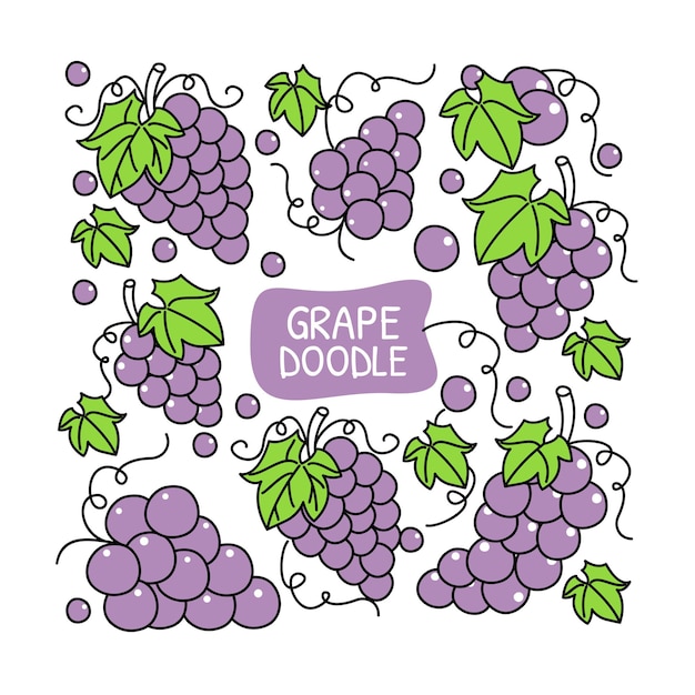 Grape doodle hand drawn design