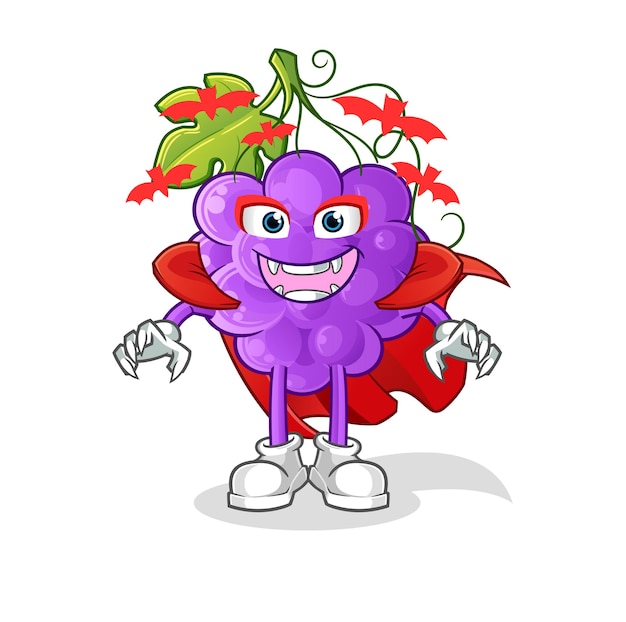 The grape Dracula illustration character vector