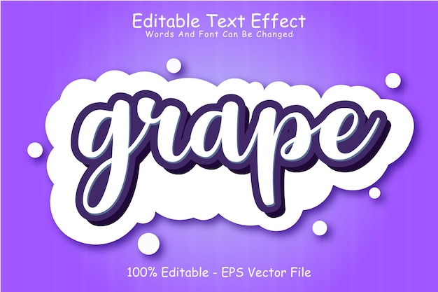 Grape editable text effect 3 dimension emboss modern style