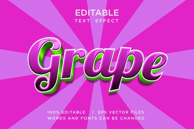 Grape editable text effect illustration