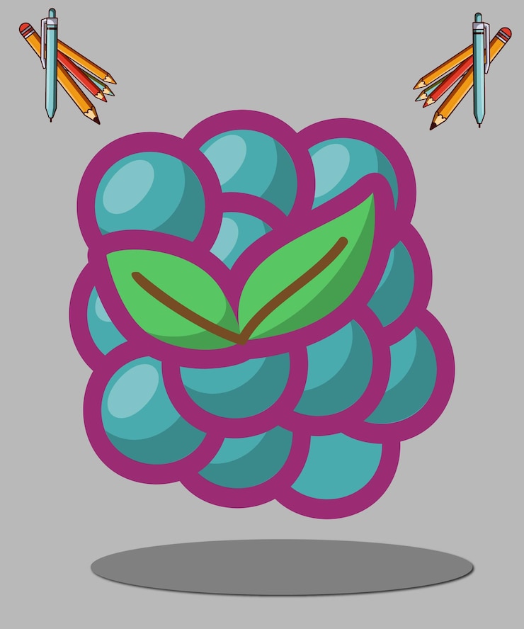 Vector grape fruit cartoon illustration