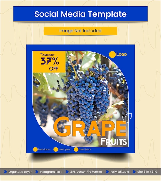 Grape Fruit Social Media Post Template