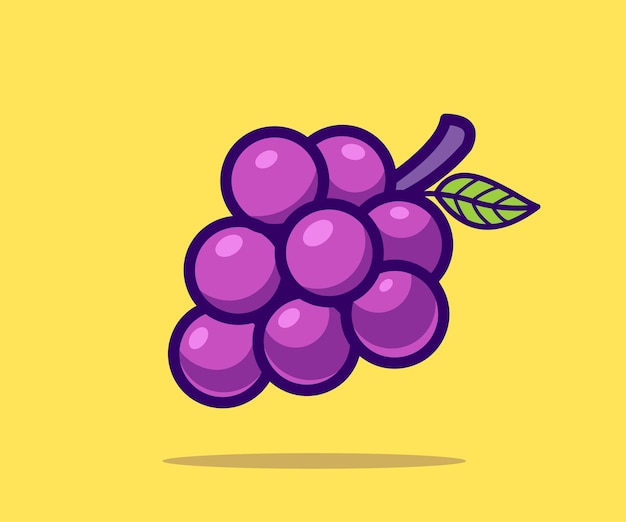 Grape fruit vector cartoon illustration. Flat Cartoon Style.