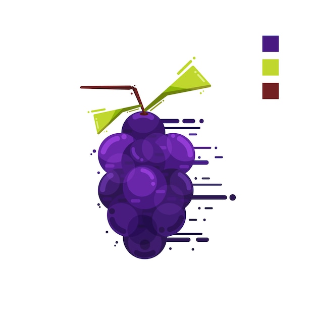 grape fruit vector illustration food nature icon isolated