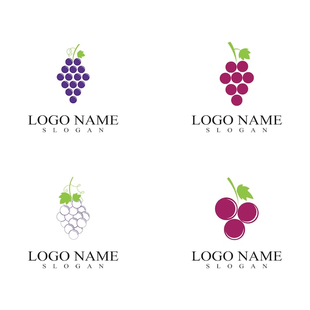 Grape fruits logo and symbol vector