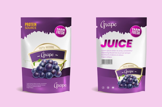 grape juice packaging pouch