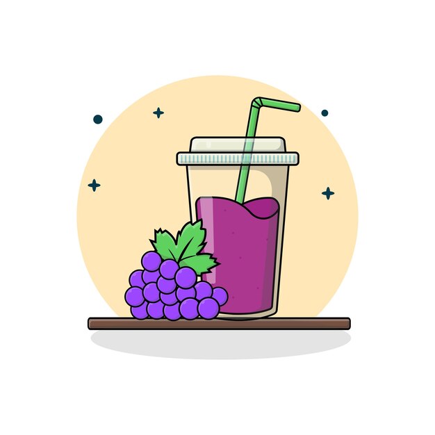 grape juice vector illustration fresh fruit juice concept