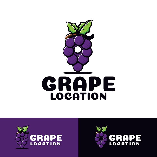 Vector grape location art illustration