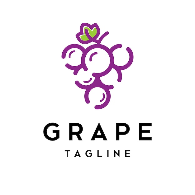 Vector grape logo design template vector.