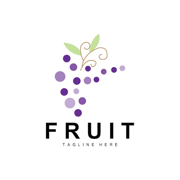 Grape Logo Farm Fruit Vector Fresh Purple Fruit Design Grape Product Icon Fruit Shop