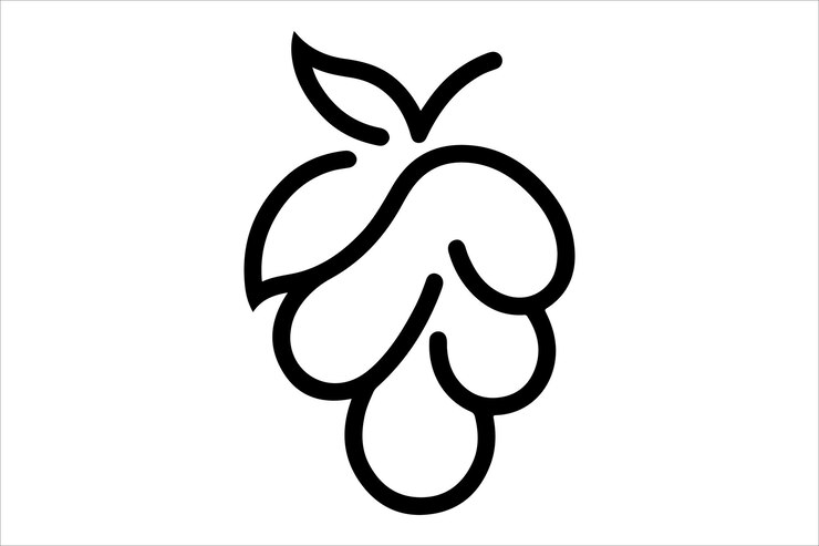 Vector grape outline vector clipart