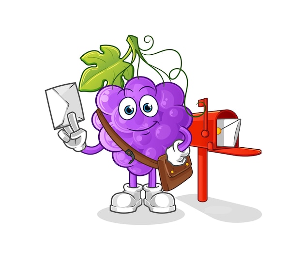 The grape postman vector. cartoon character