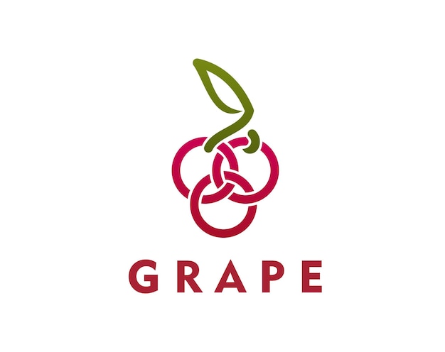 Iconica del vino d'uva con bacche intrecciate