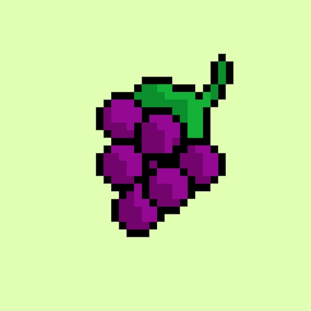 A grape with pixel art style