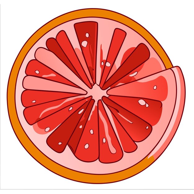 Grapefruit hand drawn cartoon sticker icon concept isolated illustration