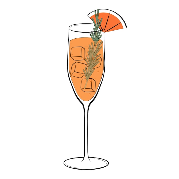 Grapefruit Mimosa with Rosemary cocktail