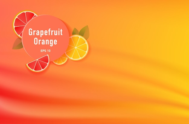 Vector grapefruit to orange gradient background