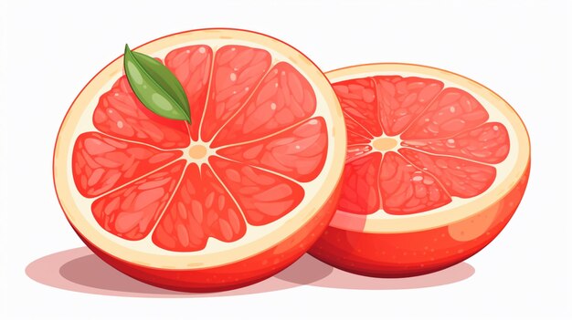 Vector grapefruitvector op een witte achtergrond