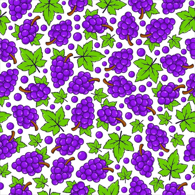 Grapes fruit seamless pattern background illustration