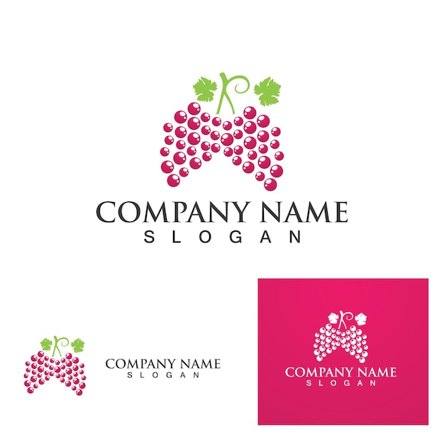 Grapes logo template vector icon illustration design