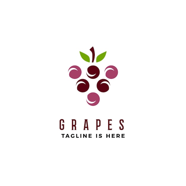 Grapes logo vector icon illustration