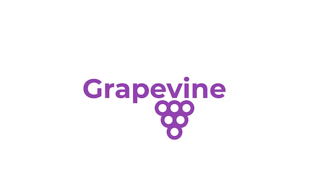Vector grapevine logo with a purple color and white background