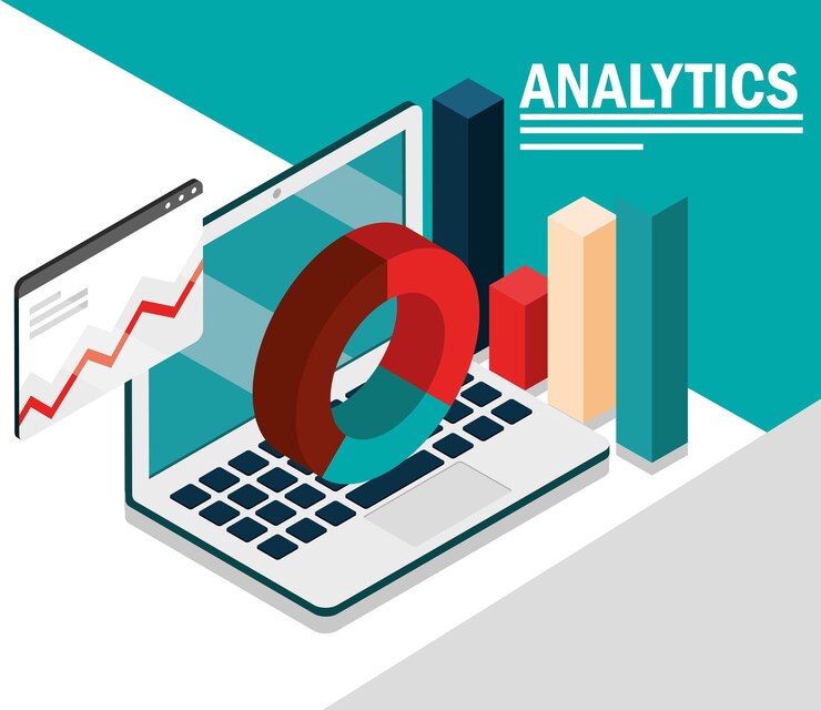 Vector graph of analytics and financial