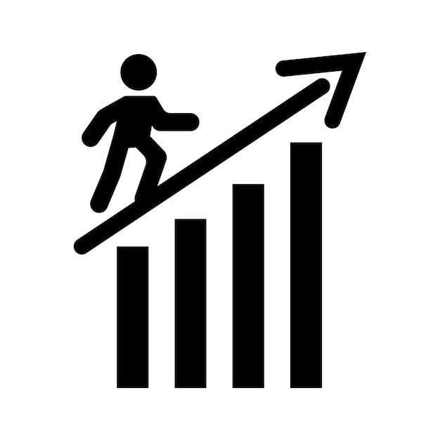 Graph chart icon vector growth and increase icon