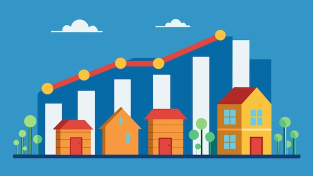 Vector the graph illustrated a pattern of consistent growth representing the positive impact of a stable