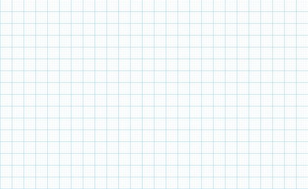 Graph paper background White paper with blue grid Vector mockup