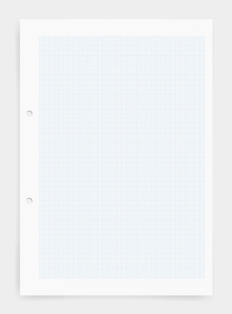 Графический лист листа бумаги с синей сеткой.