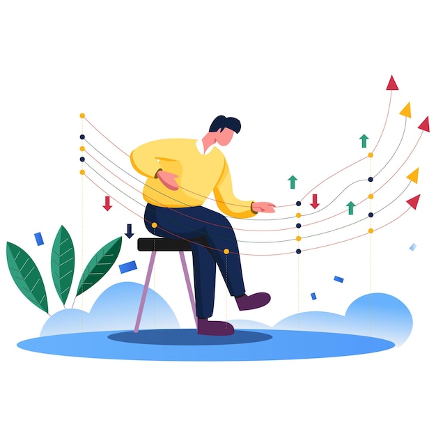 graph research business vector illustration flat line