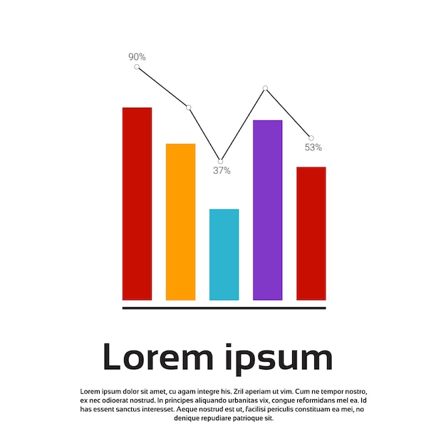 Vector graph set finance bar infographic