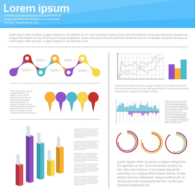 Graph set finance diagram infographic icon