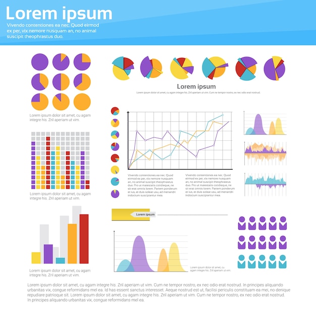 Vector graph set finance diagram infographic icon