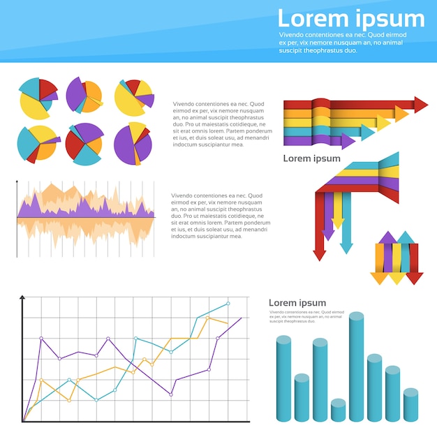 グラフセットファイナンスダイアグラムinfographic