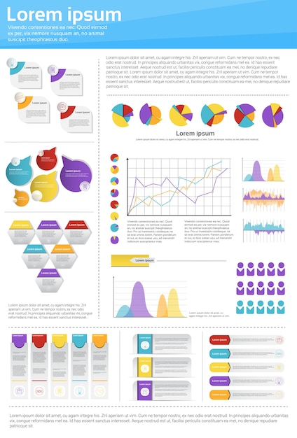 Grafico set finance diagram infographic