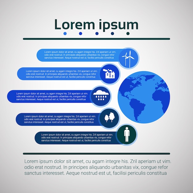 Set grafico infografica risorse naturali