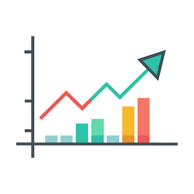 Vector graph system sort ascending line vector illustration on white background