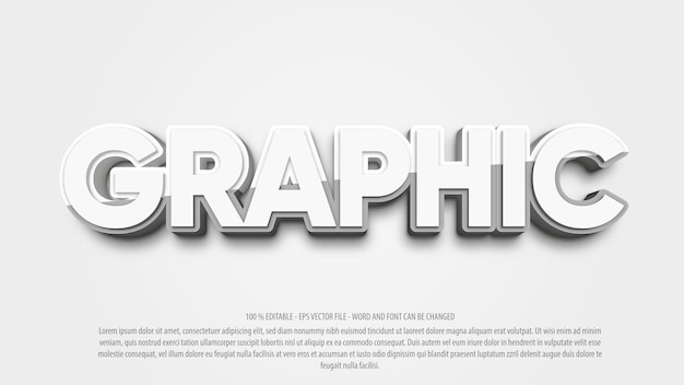 Graphic 3d editable text effect