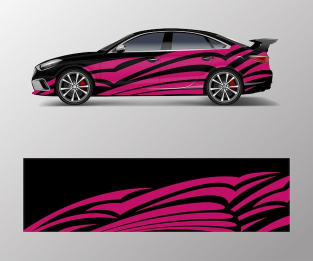 Vector graphic abstract racing designs for vehicle sticker vinyl wrap car decal vector