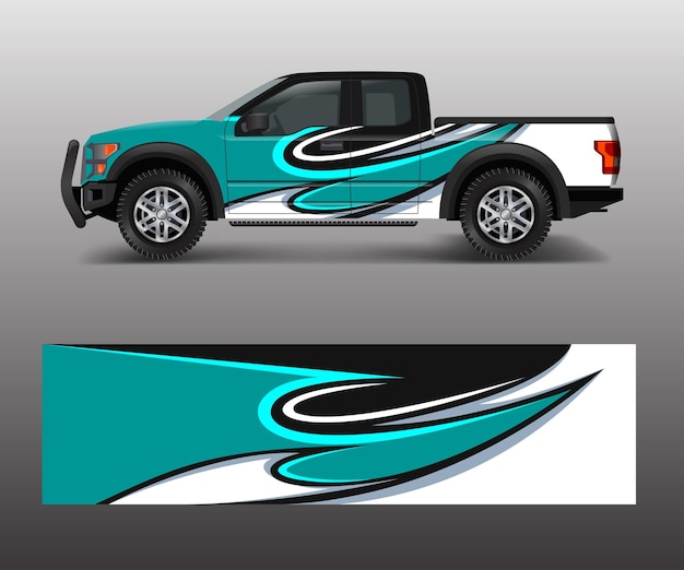 Graphic abstract stripe designs for Truck decal cargo van and car wrap vector