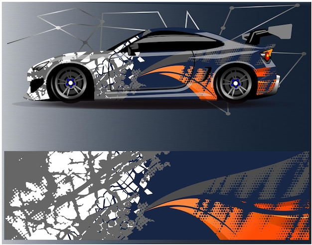 Graphic abstract stripe racing background designs for vehicle rally race adventure and car racing