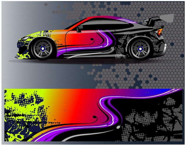 Graphic abstract stripe racing background designs for vehicle rally race adventure and car racing