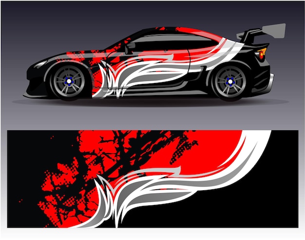 Graphic abstract stripe racing background designs for vehicle rally race adventure and car racing