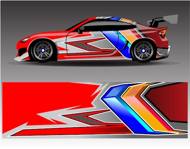 Graphic abstract stripe racing background designs for vehicle rally race adventure and car racing