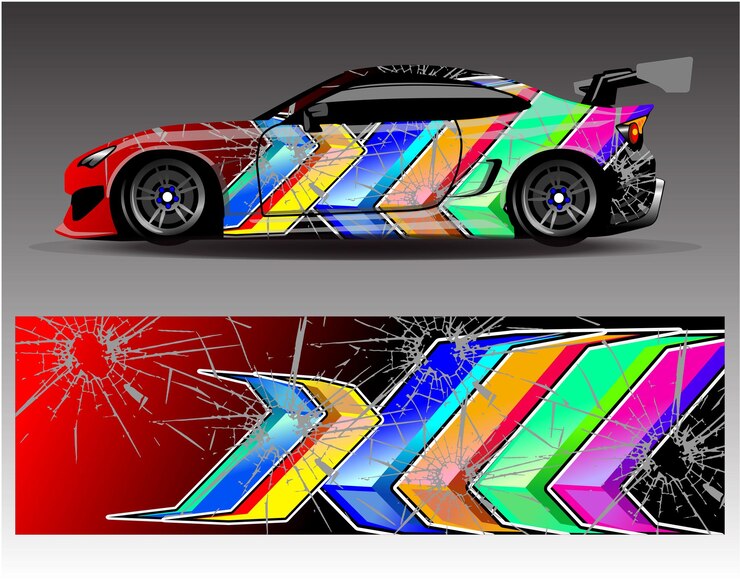 Vector graphic abstract stripe racing background designs for vehicle rally race adventure and car racing