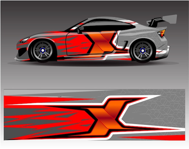 Graphic abstract stripe racing background designs for vehicle rally race adventure and car racing