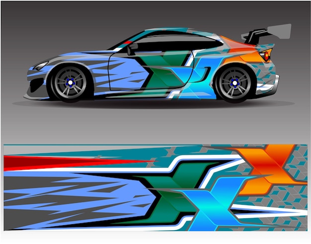 Graphic abstract stripe racing background designs for vehicle rally race adventure and car racing