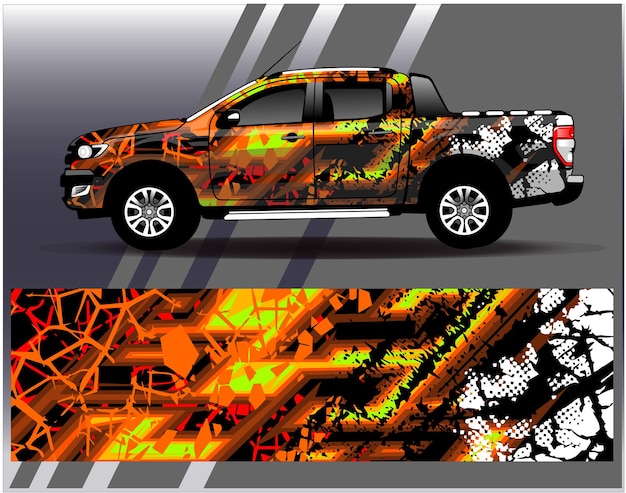 Graphic abstract stripe racing background designs for vehicle rally race and car racing livery